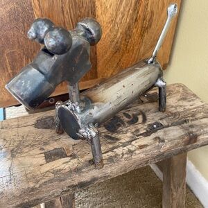 Metallic Dog Sculpture